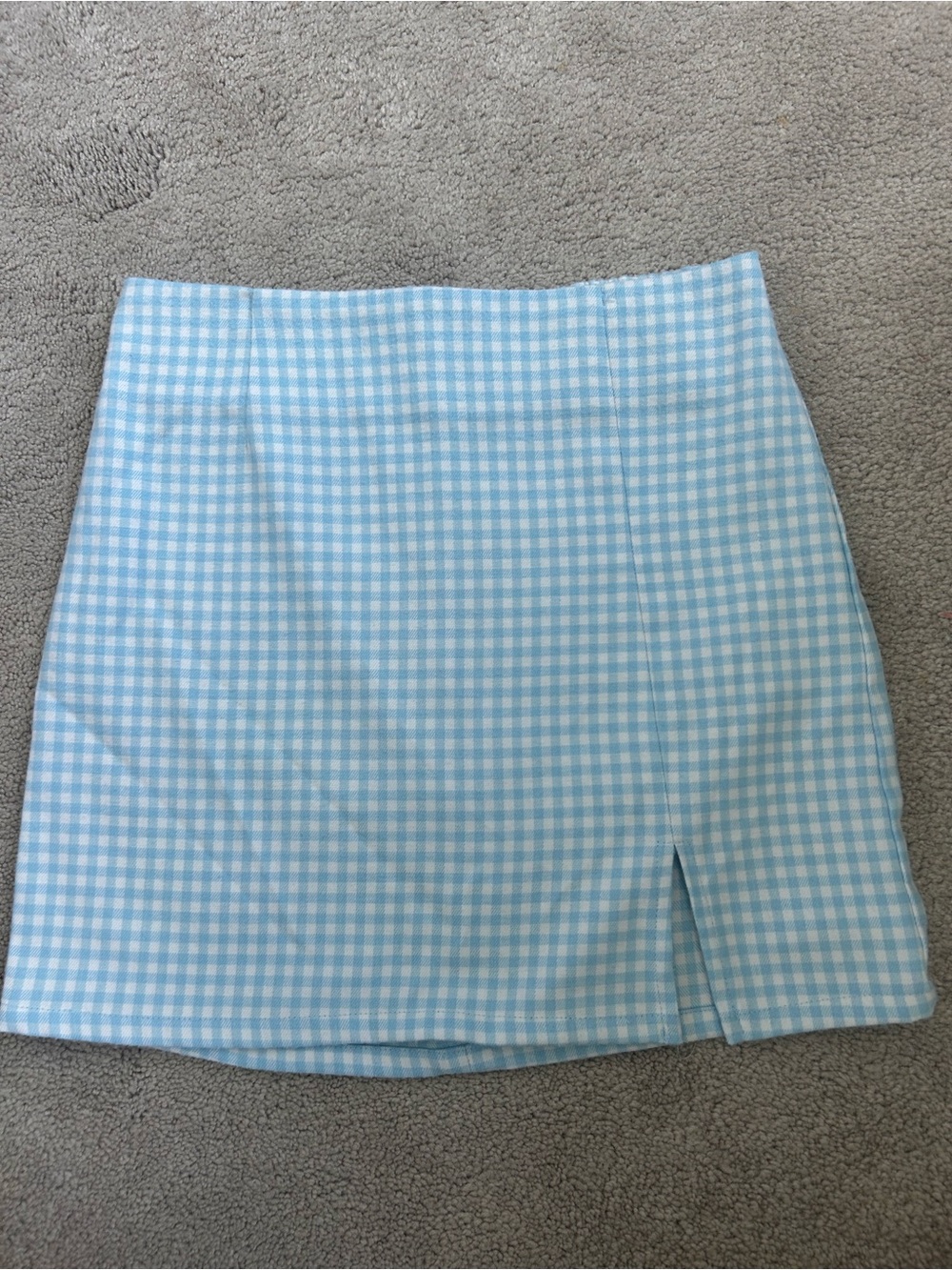 Target Blue Gingham Mini Skirt with Front Slit